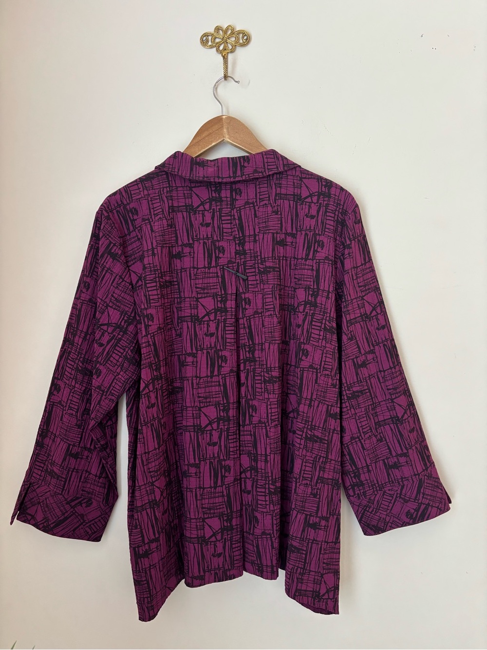 Habitat Purple & Black Toggle Button Front Shirt XL - Picture 3 of 6